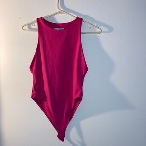 Zara Basics Seamless Crew Neck Sleeveless Pink Bodysuit Size M